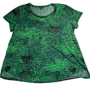 Vince Camuto XXL Green Tropical Palm Leaf‎ Print Tunic Top Women's